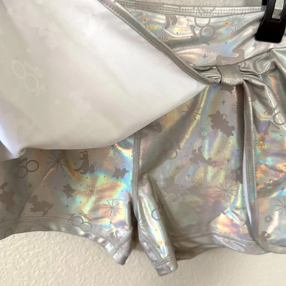 Disney 100 girls skirt skort 12/14. Metallic silver. Mickey Minnie Pluto NEW - Picture 3 of 8